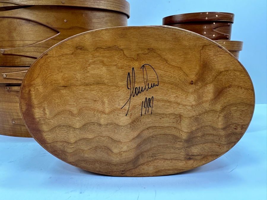 (6) Artisan Signed Wooden Nesting Boxes Each Individually Signed And Dated 1999 11.5'W x 7.5'D x 4'H [Photo 8]