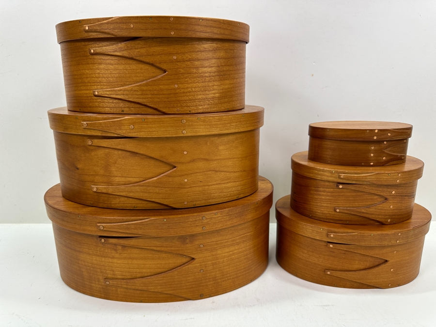 (6) Artisan Signed Wooden Nesting Boxes Each Individually Signed And Dated 1999 11.5'W x 7.5'D x 4'H [Photo 7]