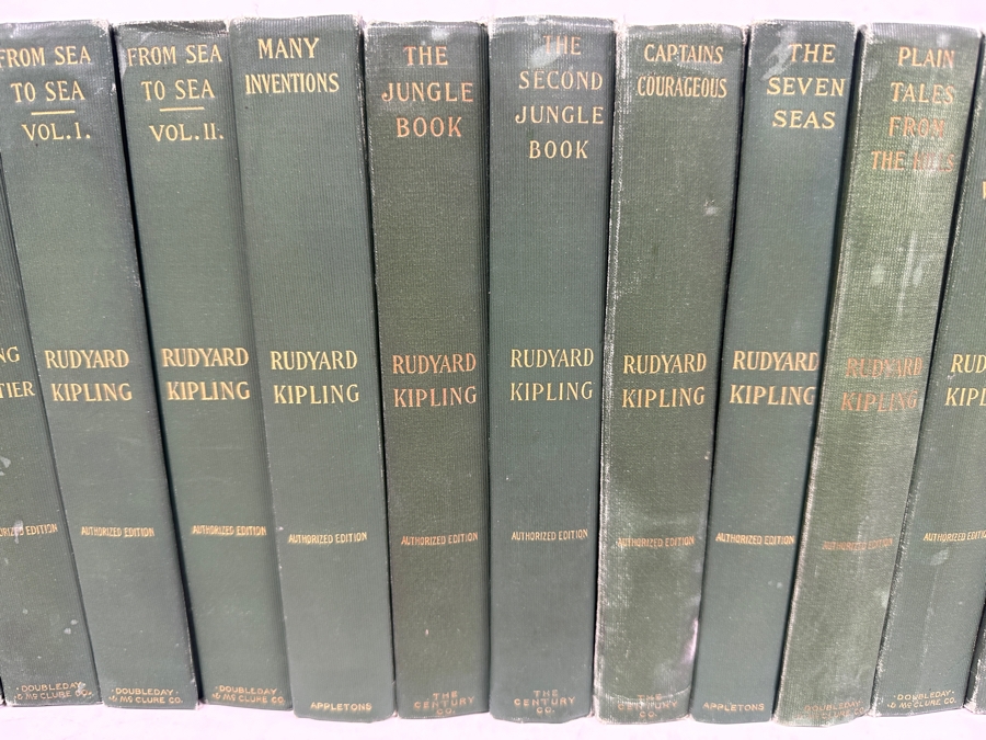 (15) Antique 1899 Hardcover Books: The Works Of Rudyard Kipling Including The Jungle Book New York Doubleday & McClure Company [Photo 2]
