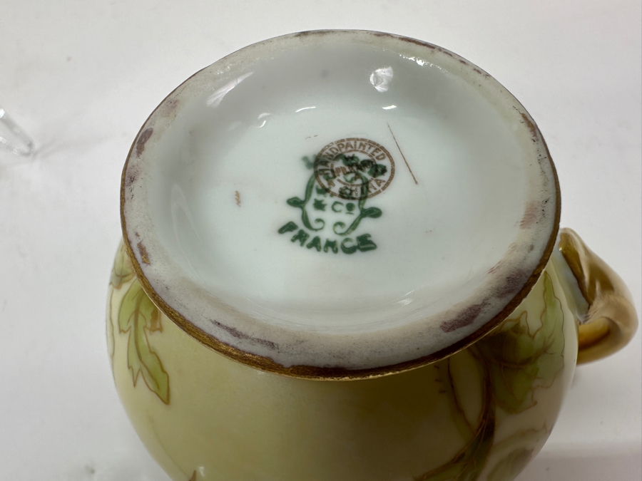 Limoges Handpainted Pickard Poppies Plate 8.5'W With Matching Creamer and Sugar Bowl [Photo 8]