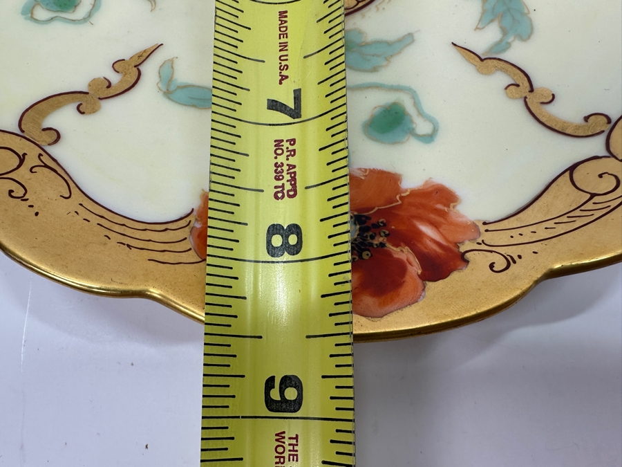 Limoges Handpainted Pickard Poppies Plate 8.5'W With Matching Creamer and Sugar Bowl [Photo 9]