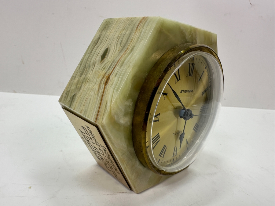 Staiger Marble Hexagonal Shape Quartz Desk Clock 3.5'H [Photo 5]
