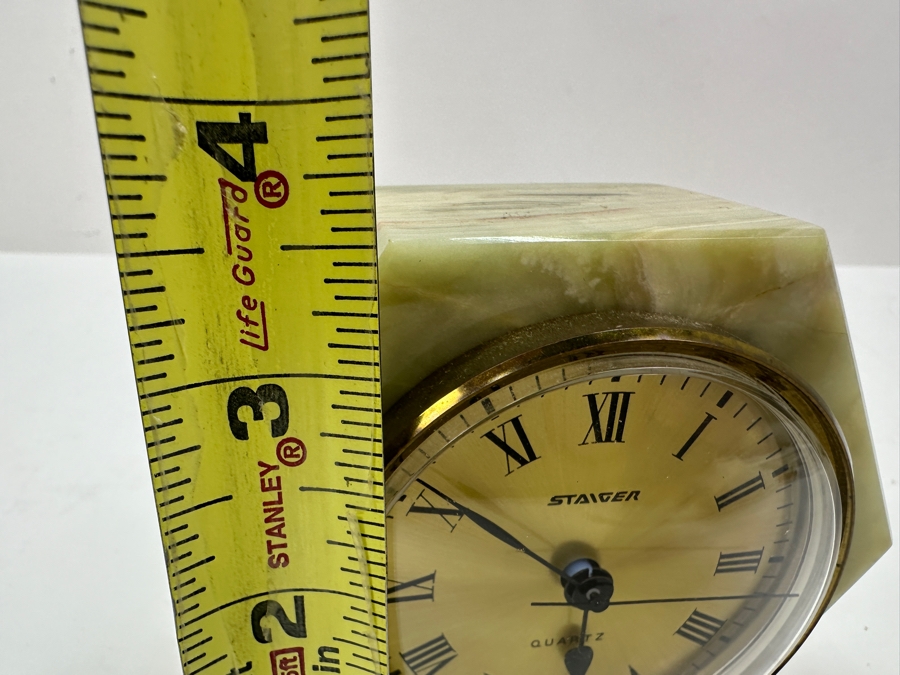 Staiger Marble Hexagonal Shape Quartz Desk Clock 3.5'H [Photo 7]