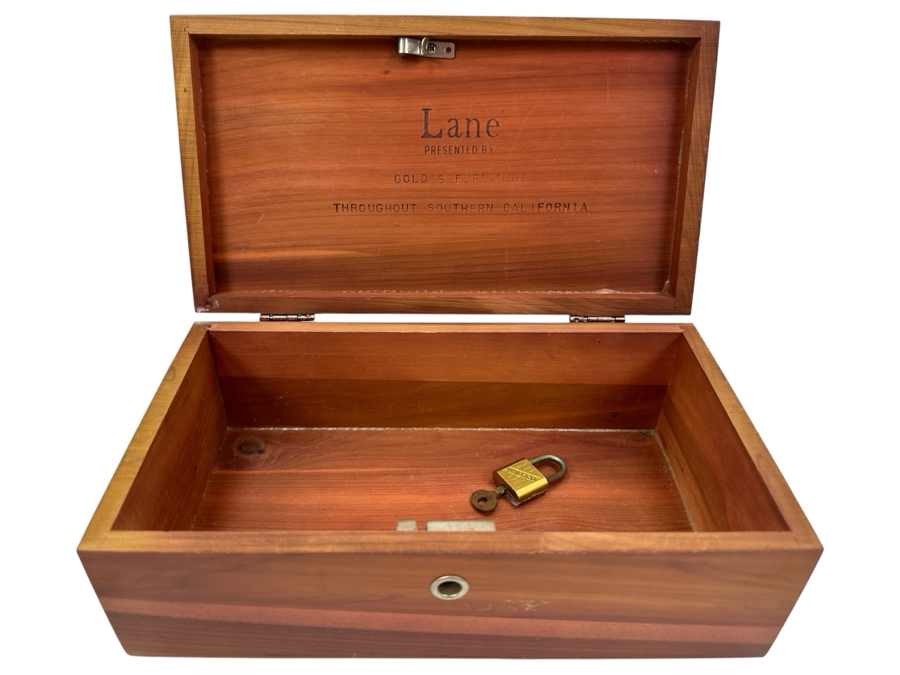 Lane Wooden Salesman Sample Cedar Chest Box 9'W x 5'D x 3.25'H [Photo 1]