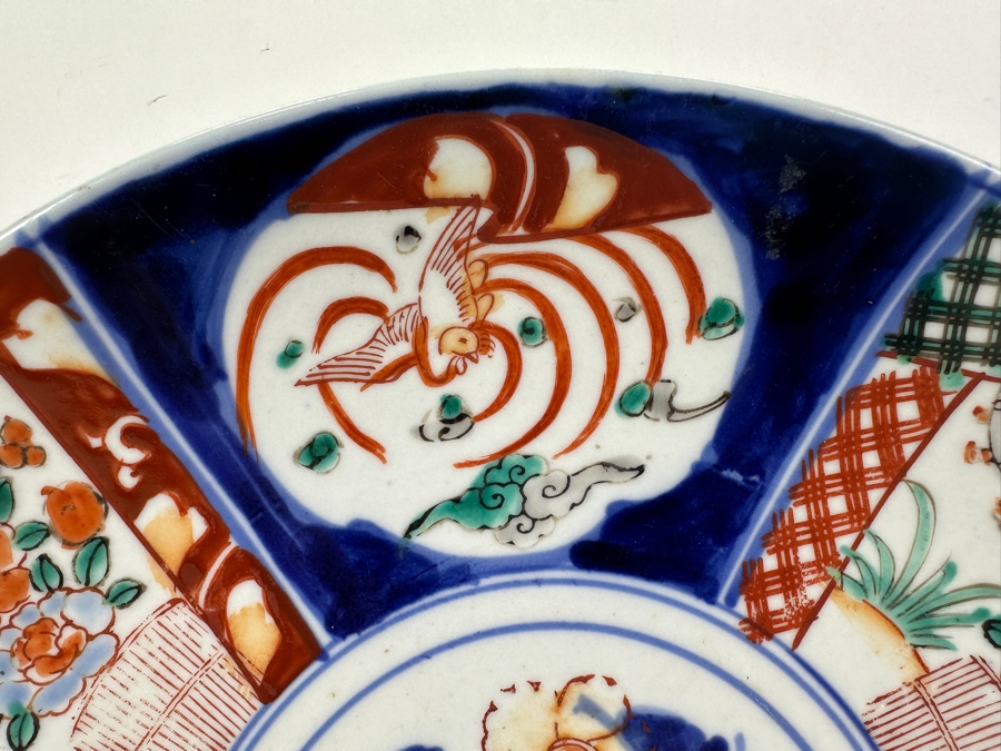 Vintage Japanese Hand Painted Imari Porcelain Charger Plate 12'W [Photo 4]