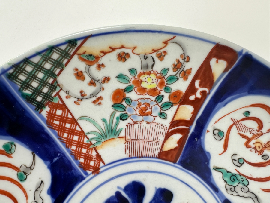 Vintage Japanese Hand Painted Imari Porcelain Charger Plate 12'W [Photo 5]