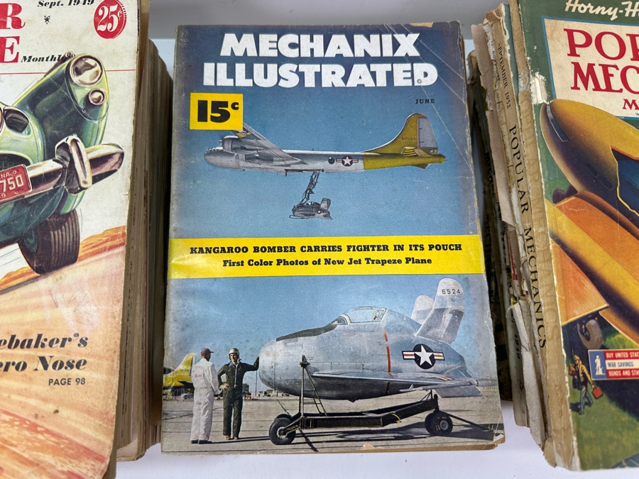 Collection Of Vintage Popular Science and Popular Mechanics Magazines From The 1940s & 1950s (Some Of The Covers Are Missing Or Damaged) [Photo 5]