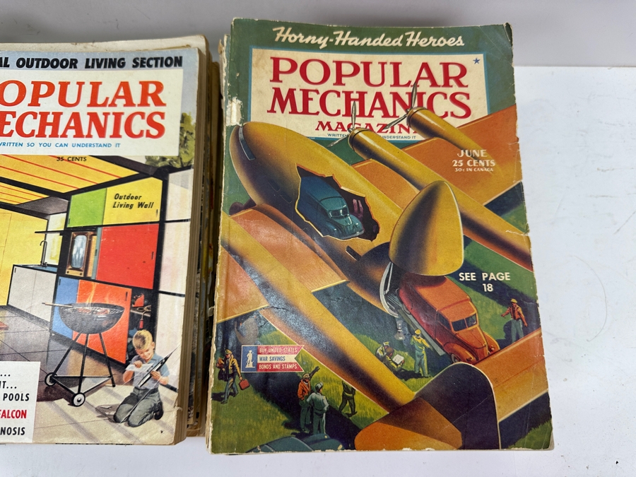 Collection Of Vintage Popular Science and Popular Mechanics Magazines From The 1940s & 1950s (Some Of The Covers Are Missing Or Damaged) [Photo 4]