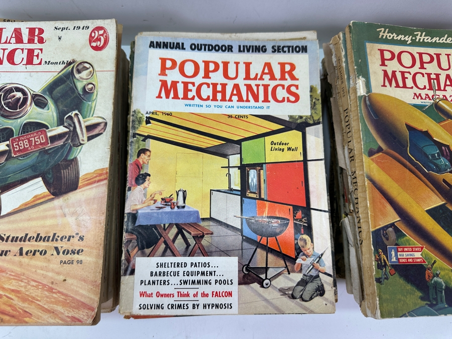Collection Of Vintage Popular Science and Popular Mechanics Magazines From The 1940s & 1950s (Some Of The Covers Are Missing Or Damaged) [Photo 3]