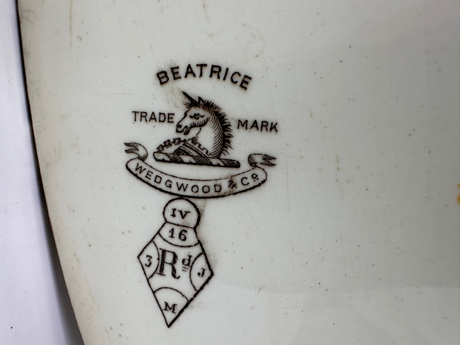 Antique Wedgwood Beatrice Brown Transferware Platter 18.5'W x 14.5'D [Photo 6]