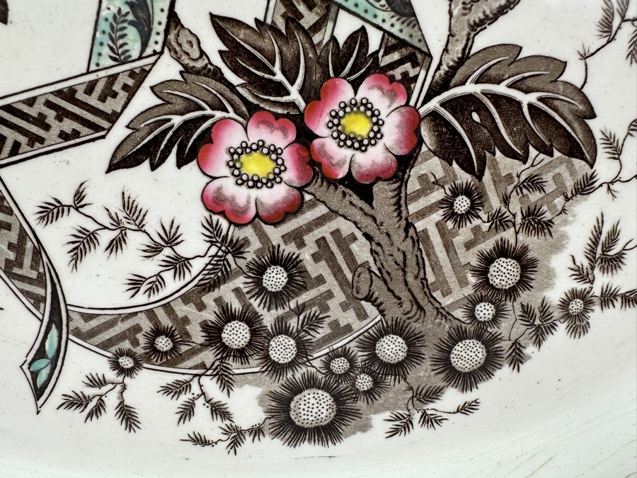 Antique Wedgwood Beatrice Brown Transferware Platter 18.5'W x 14.5'D [Photo 3]