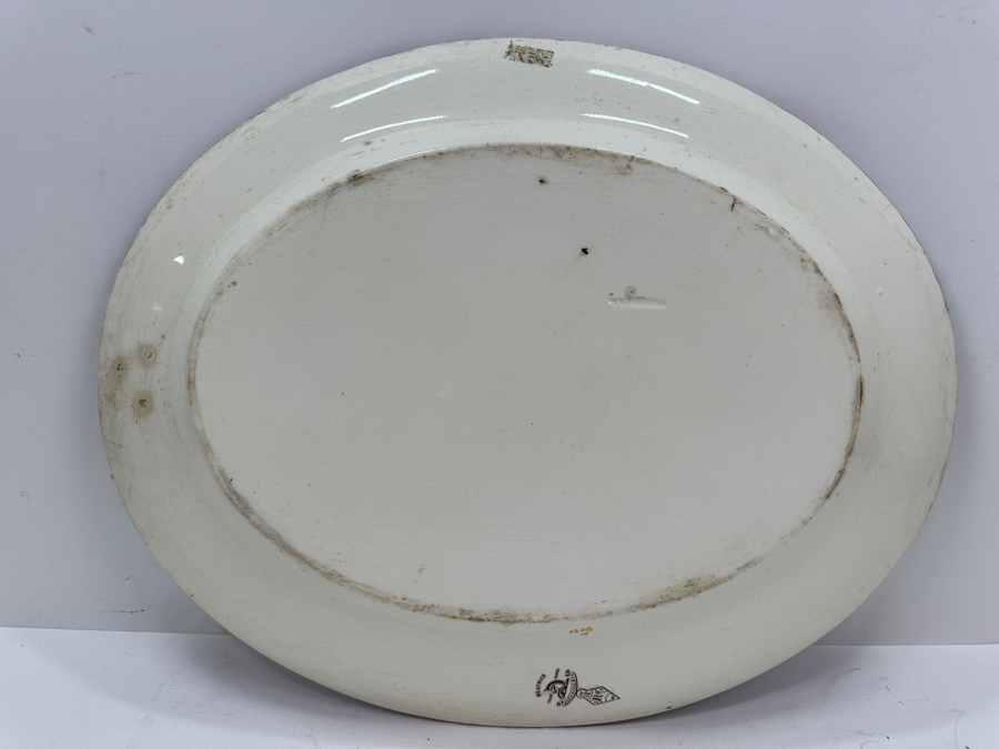 Antique Wedgwood Beatrice Brown Transferware Platter 18.5'W x 14.5'D [Photo 5]