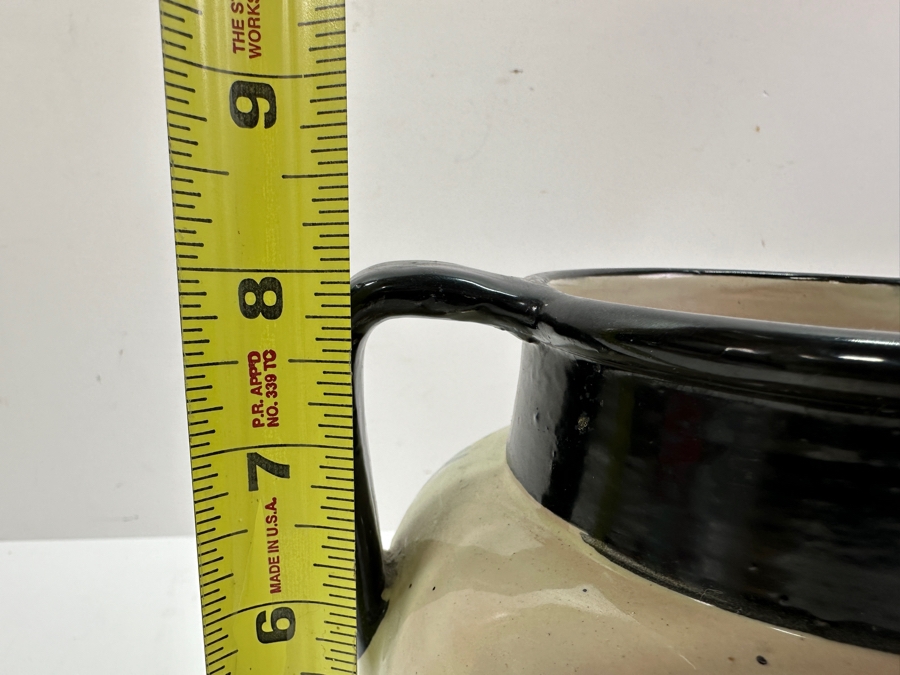 Vintage Hand Painted Italian Art Pottery Vase With Handles 8'H [Photo 9]