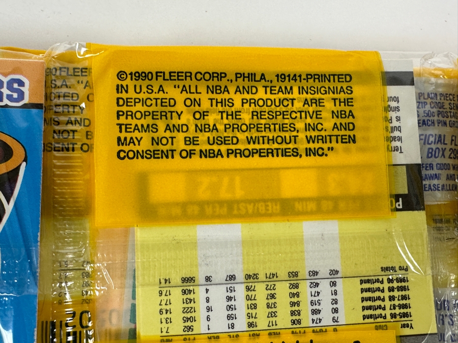 Just Added - (4) Factory Sealed Vintage 1990 Fleer NBA Basketball Trading Cards [Photo 5]