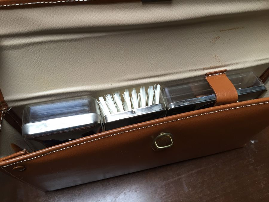 Vintage Leather Case Grooming Kit Vanity Set Noymer Germany Like New [Photo 6]
