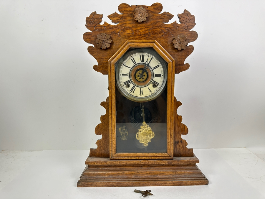 Just Added - Antique Eastlake E. Ingraham Co. Clock - Needs Servicing 15W X 5D X 21H [Photo 2]