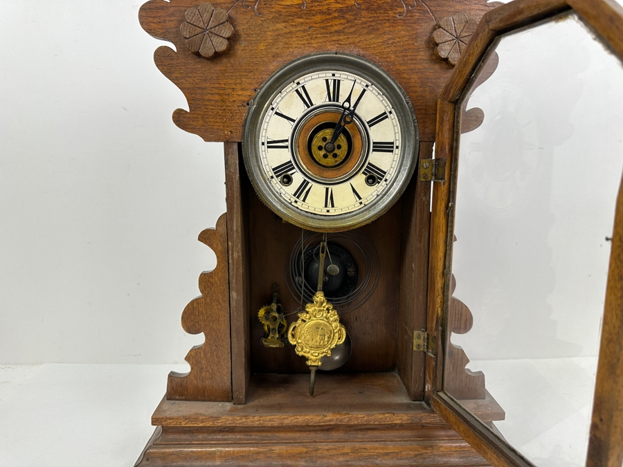 Just Added - Antique Eastlake E. Ingraham Co. Clock - Needs Servicing 15W X 5D X 21H [Photo 3]