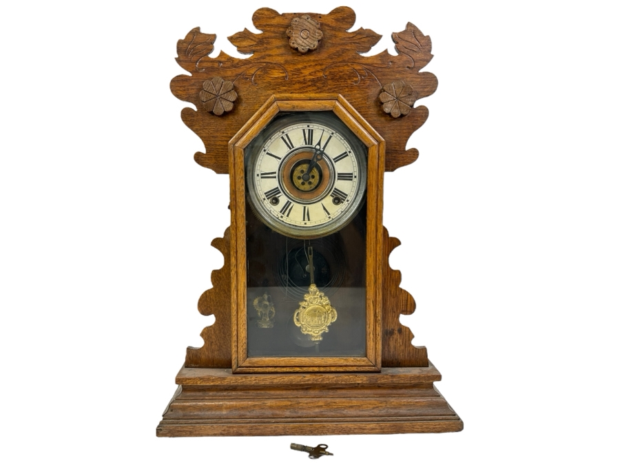 Just Added - Antique Eastlake E. Ingraham Co. Clock - Needs Servicing 15W X 5D X 21H [Photo 1]