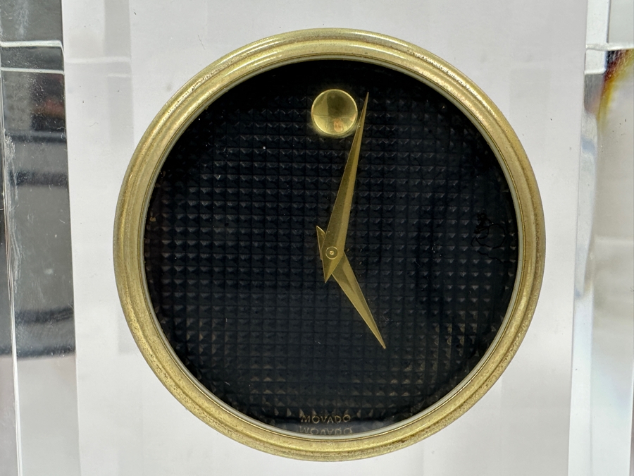 Just Added - Movado Crystal Desk Clock 3.5W X 6.25H [Photo 3]