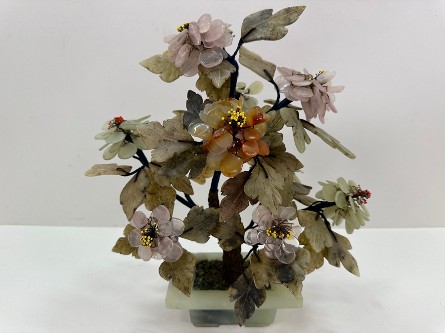 Just Added - Vintage Jade Stone Carved Bonsai Tree 11W X 12H [Photo 2]