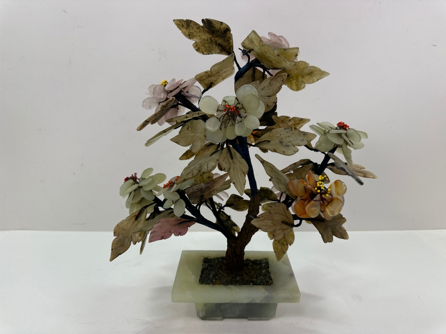 Just Added - Vintage Jade Stone Carved Bonsai Tree 11W X 12H [Photo 8]