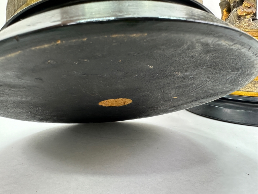 Pair Of Auguste Moreau (1834-1917, French) Bronze Sculptures Of Boy Playing The Violing & Girl Singing On Wooden Bases Both Sculptures Signed A. Moreau 27.5'H [Photo 19]