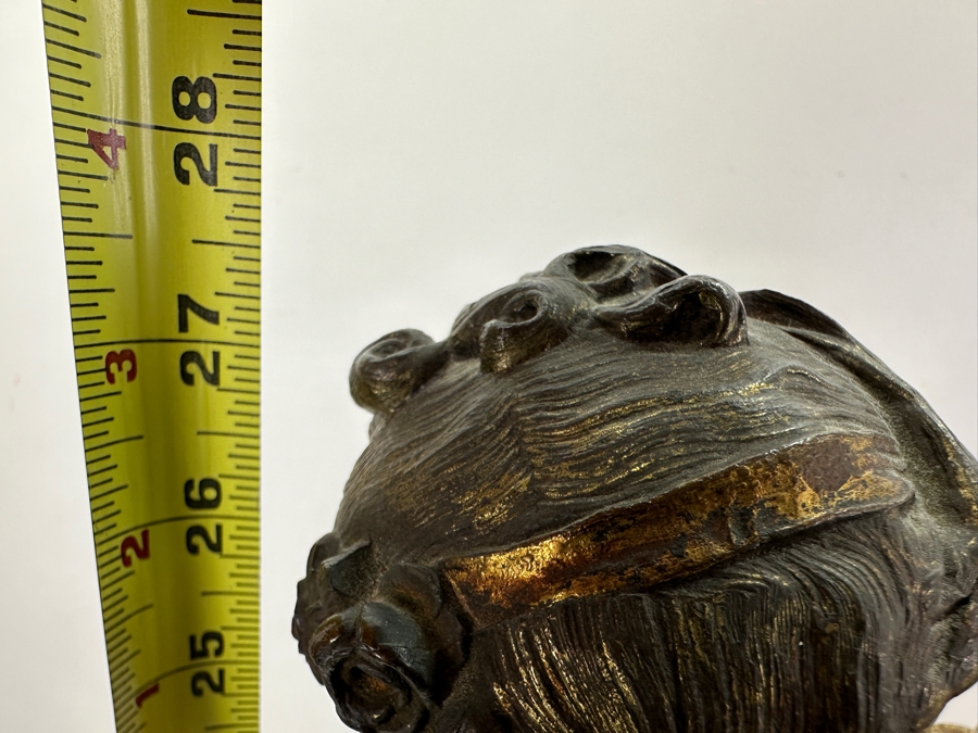 Pair Of Auguste Moreau (1834-1917, French) Bronze Sculptures Of Boy Playing The Violing & Girl Singing On Wooden Bases Both Sculptures Signed A. Moreau 27.5'H [Photo 20]