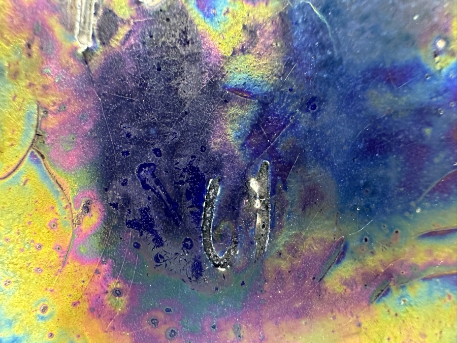 Clément Massier Art Nouveau Pottery Vase with Iridescent Apple Design 14'H x 8'W  [Photo 14]