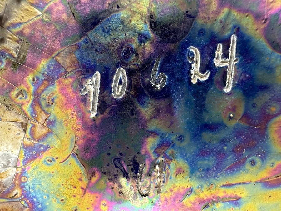 Clément Massier Art Nouveau Pottery Vase with Iridescent Apple Design 14'H x 8'W  [Photo 13]