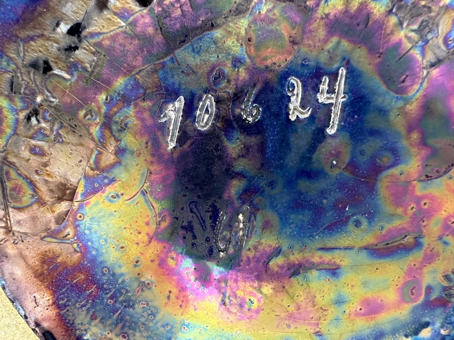 Clément Massier Art Nouveau Pottery Vase with Iridescent Apple Design 14'H x 8'W  [Photo 12]