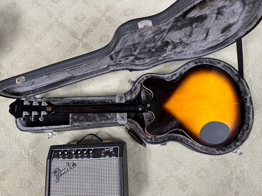 Just Added - Limited Edition Gibson Epiphone Dot-Deluxe Electric Guitar With Guitar Case And Fender Frontman 15G Amplifier [Photo 8]