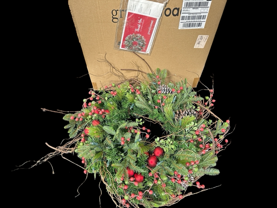 Just Added - New Grandin Road Christmas Wreath 26'W [Photo 1]