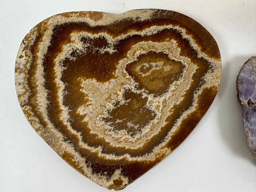 Just Added - Lot of Polished Agate Stones Including Three Carved Bowls Trinket Dishes [Photo 5]