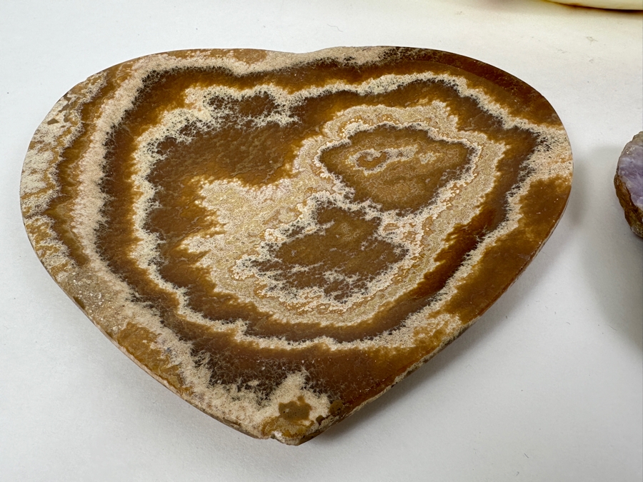 Just Added - Lot of Polished Agate Stones Including Three Carved Bowls Trinket Dishes [Photo 6]