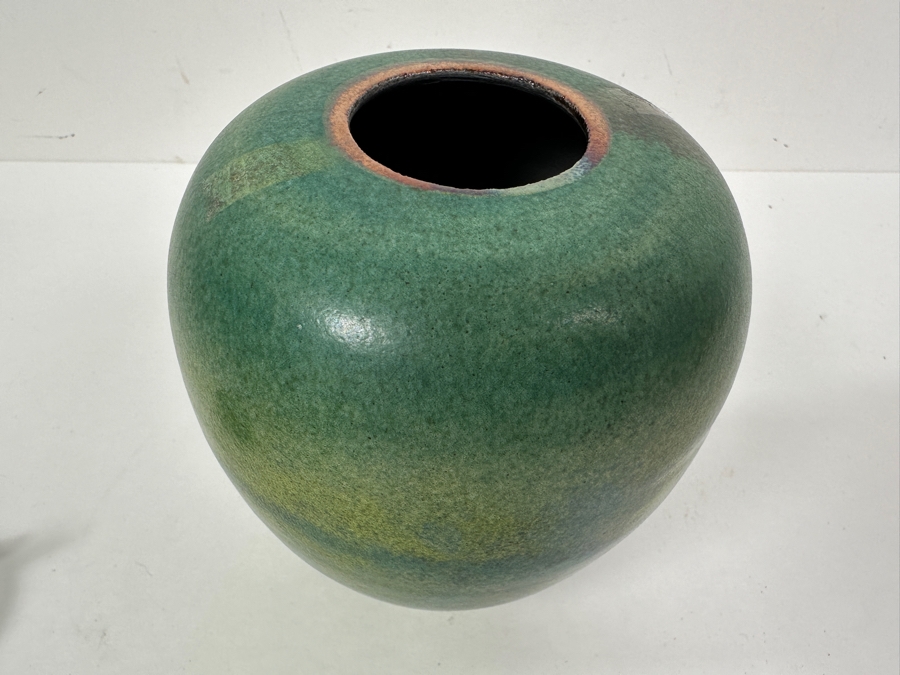 Just Added - Signed Jeremy Diller Raku Jar 6.5'H [Photo 5]