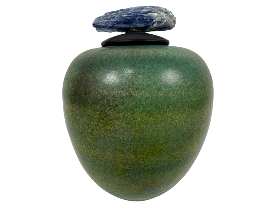 Just Added - Signed Jeremy Diller Raku Jar 6.5'H