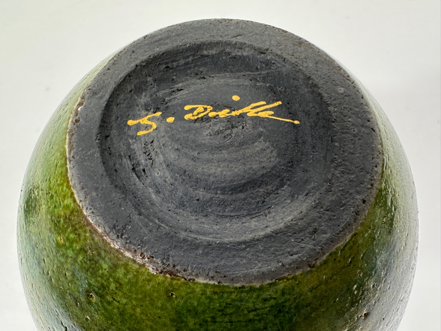 Just Added - Signed Jeremy Diller Raku Jar 6.5'H [Photo 6]