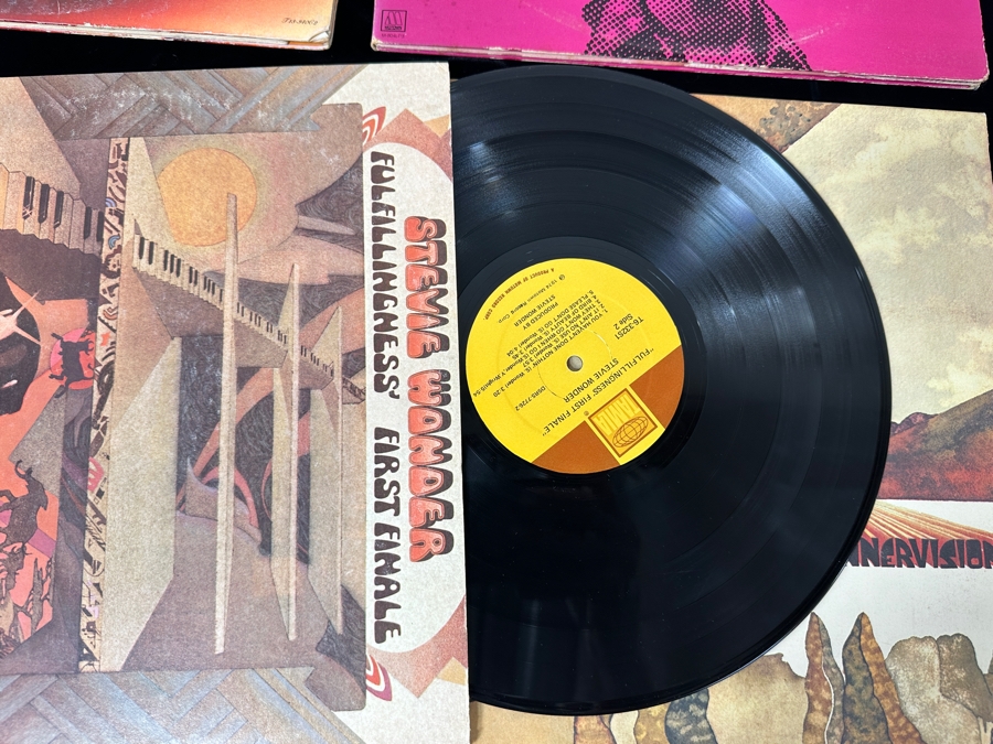 Just Added - Lot of (4) Stevie Wonder Vinyl Record Albums [Photo 8]
