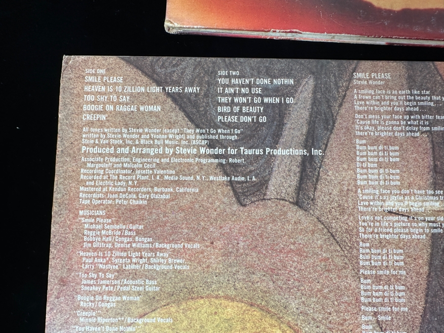 Just Added - Lot of (4) Stevie Wonder Vinyl Record Albums [Photo 6]