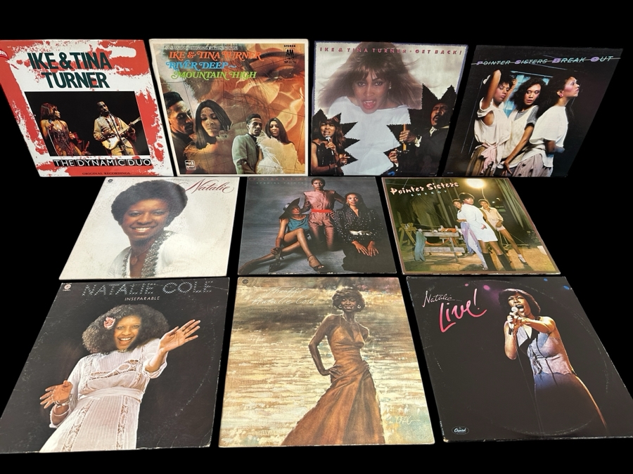 Just Added - Lot of (10) Ike & Tina Turner, Natalie Cole and Pointer Sister Vinyl Record Albums
