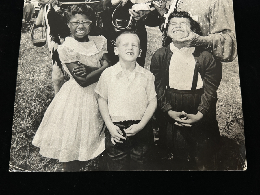 Just Added - Dave Hammel Photograph Mounted On Foam Board Of A Teeth-brushing Lesson with Leo Carrillo (Pancho), Duncan Renaldo (Cisco Kid) and Diablo. 15.5' x 19' [Photo 4]