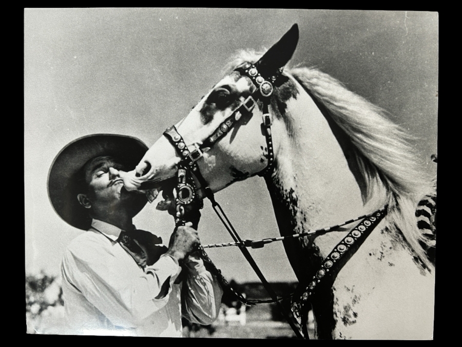 Just Added - Dave Hammel Photograph Mounted On Foam Board Of Leo Carrillo with His Famous Show Horse, Conquistador 18' x 14'