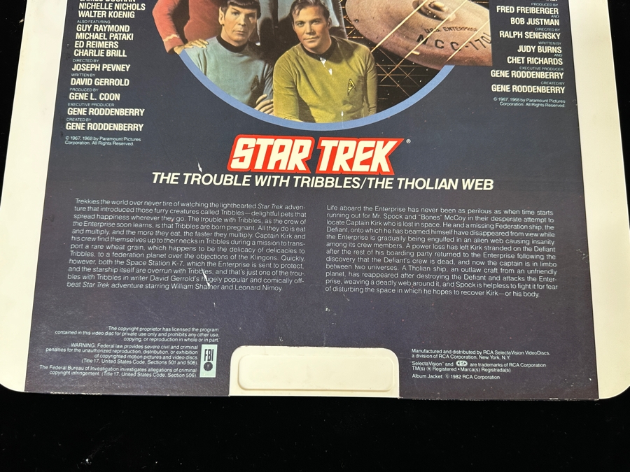 Just Added - RCA SelectaVision VideoDisc STAR TREK 'The Trouble With Tribbles' & 'The Tholian Web' From The Classic TV Series Capacitance Electronic Disc (CED) [Photo 5]