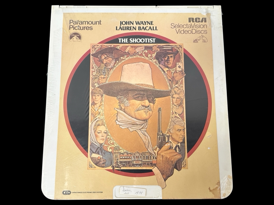 Just Added - RCA SelectaVision VideoDisc Factory Sealed John Wayne In The Shootist Movie Capacitance Electronic Disc (CED) [Photo 1]