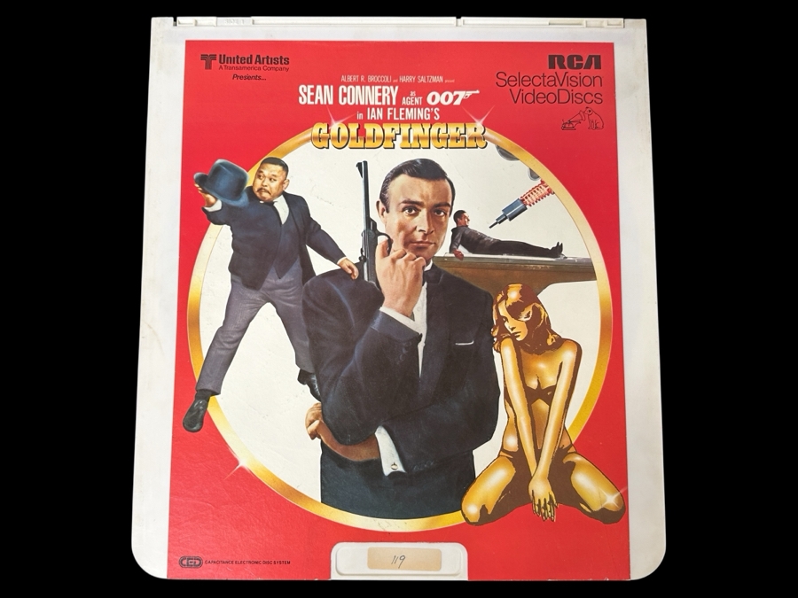Just Added - RCA SelectaVision VideoDisc Sean Connery As Agent 007 In Ian Fleming's Goldfinger Movie Capacitance Electronic Disc (CED) [Photo 1]