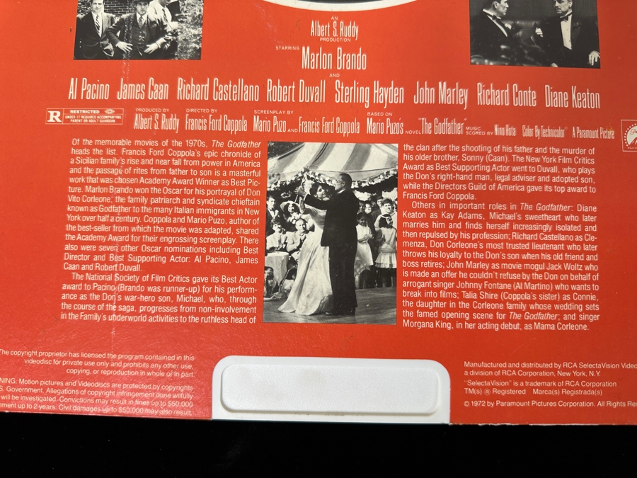 Just Added - RCA SelectaVision VideoDisc The Godfather Movie 2 Discs Capacitance Electronic Disc (CED) [Photo 8]