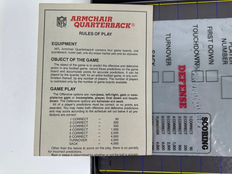 Vintage 1986 NFL Armchair Quarterback TV Football Game By Trade Wind Industries [Photo 4]