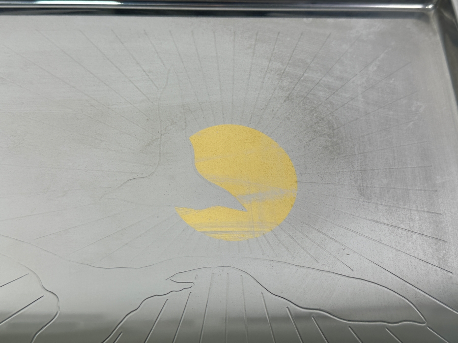 Vintage ALPU Puppieni Italian Stainless Steel Serving Tray With Seagulls Design 16 X 14.5 [Photo 5]