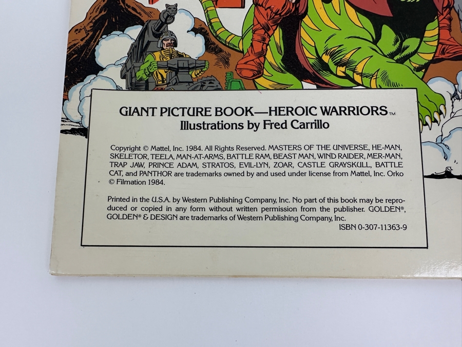 Vintage 1984 Masters Of The Universe Giant Picture Book Golden [Photo 12]