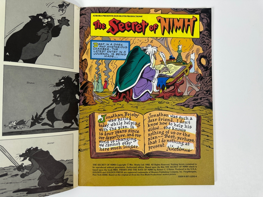 Vintage 1982 The Secret Of Nimh Color Picture Story Book Golden [Photo 4]